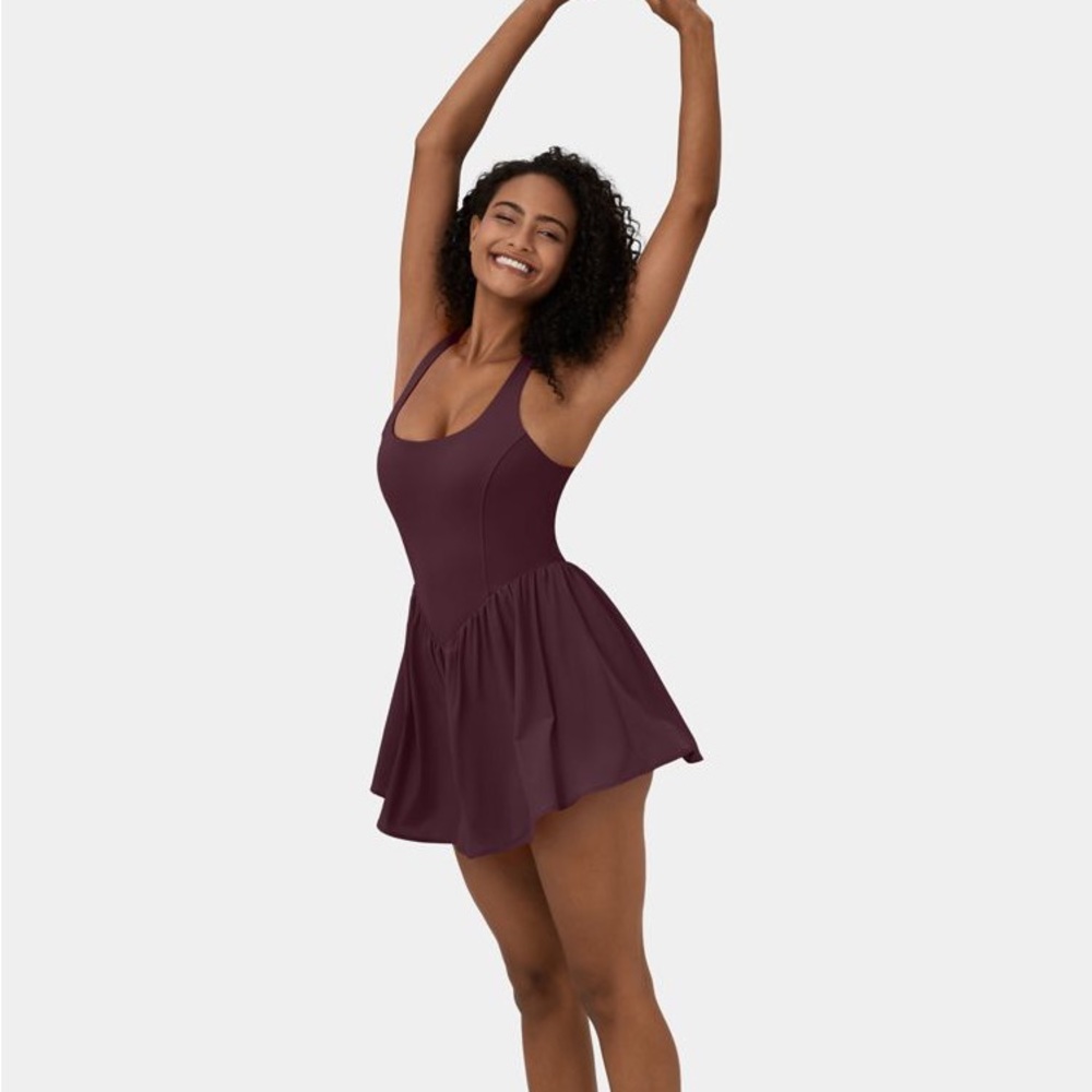 HALARA Breezeful Backless Crisscross Twisted Back 2-in-1 Corset Dress